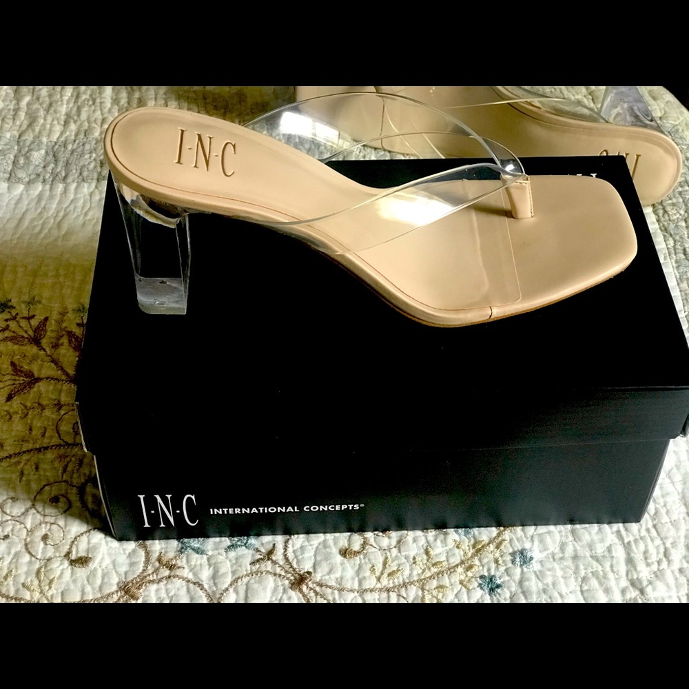INC 2021 collection clear/nude thong sandal